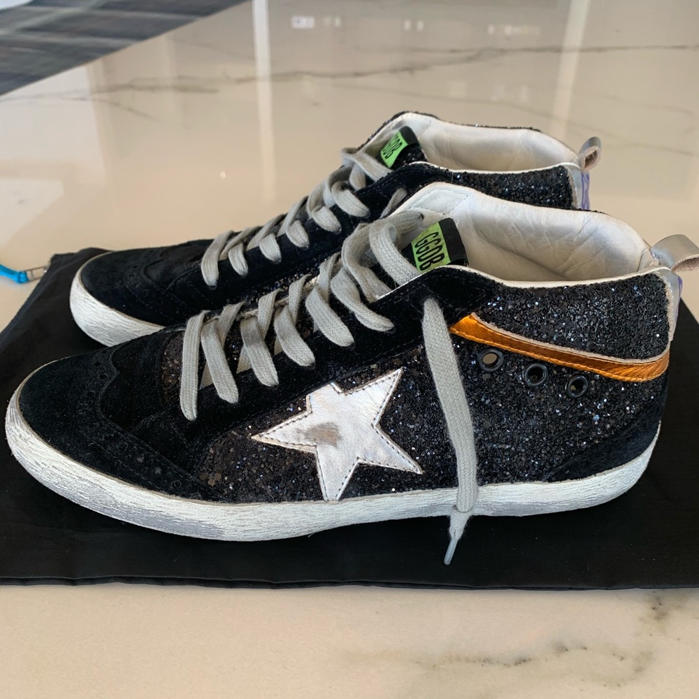 Golden Goose Midstar - Black GLITTER